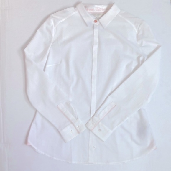 Ted Baker London White Dot Cotton Blend Shirt - Picture 1 of 10